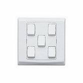 Taili Klepp Small Rocker Switch 10A 5 Gang 2 Way - White